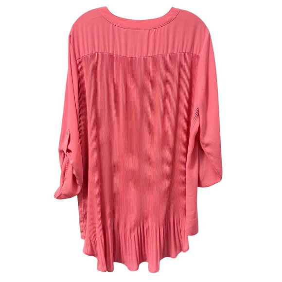 Cato pink Button-Front High-Low Tunic Top Sz 18/20W Lightweight Polyester - Picture 12 of 12